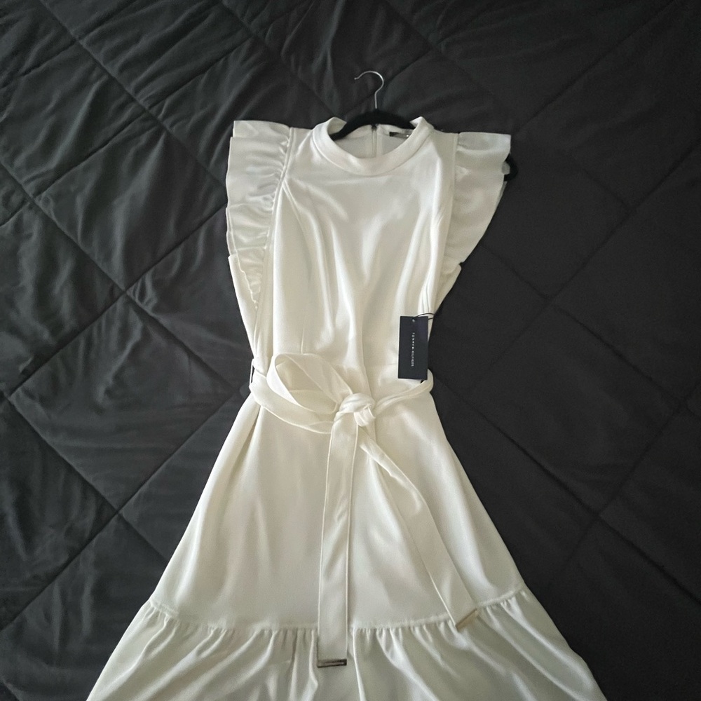 Tommy Hilfiger Elegant White Ruffle Dress - Picture 4 of 6